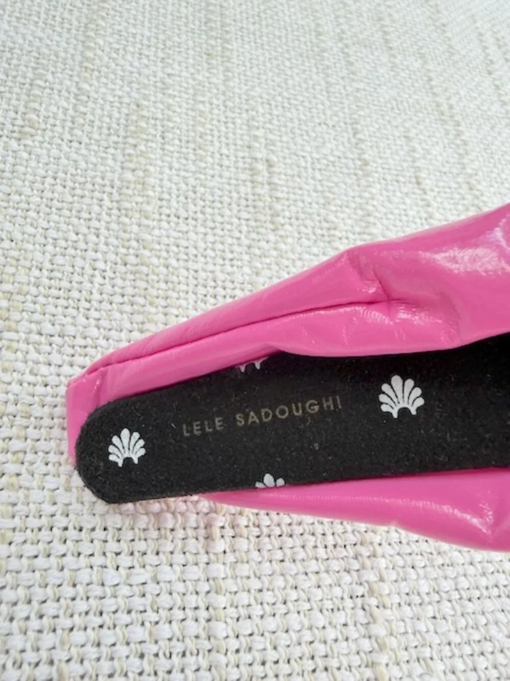 Lele Sadoughi Pink Patent Knot Headband